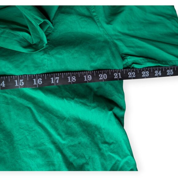 Sigrid Olsen Chic Green Collared Button Front Long Sleeve Shirt Size Medium - Picture 12 of 14